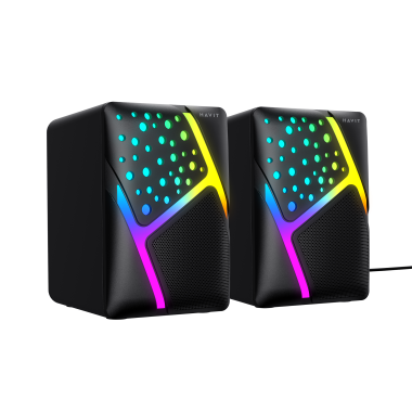 Стерео колонки HAVIT HV-SK763 USB RGB Black - фото №4