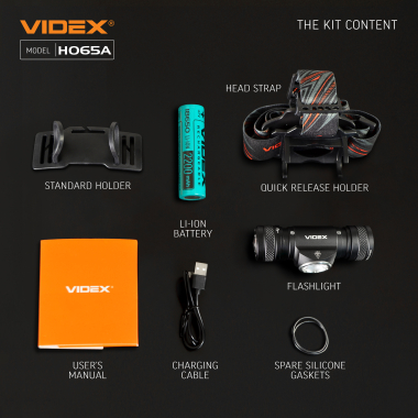 Налобний світлодіодний ліхтарик VIDEX VLF-H065A 1200Lm 5000K - фото №26