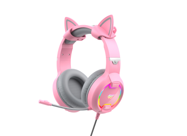 Ігрові навушники з мікрофоном HAVIT HV-H2233d Cat Pink - фото