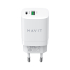Зарядний пристрій HAVIT HV-UC30 GaN 30W USB+USB-C White - фото 