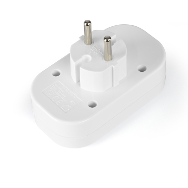 Мережевий розгалужувач без заземлення 2 гнізда білий TITANUM STANDARD - фото №5