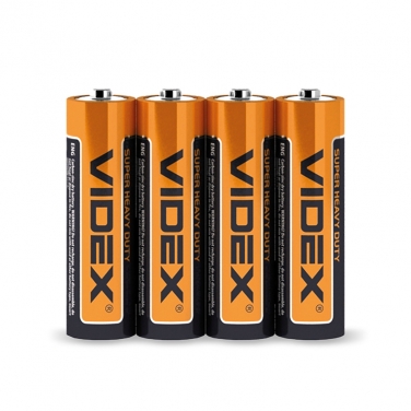 Батарейка солевая Videx R6P/AA 4шт SHRINK