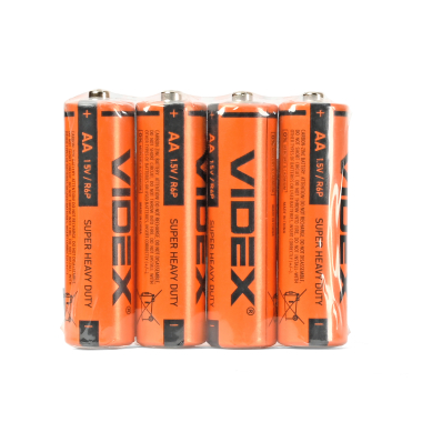 Батарейка сольова Videx R6P/AA 4шт SHRINK - фото №2