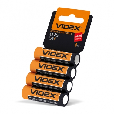 Heavy duty battery Videx R6P/AA 4pcs SHRINK CARD