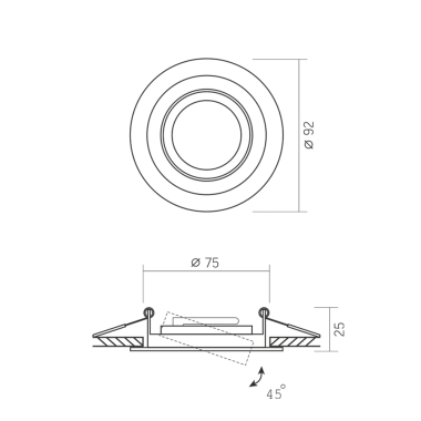 Світильник VIDEX під лампу GU10 врізний Круглий Чорний VL-SPF08R-B - фото №4