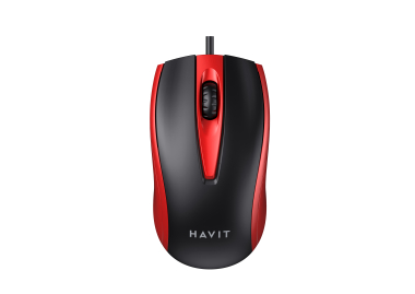 Дротова миша HAVIT HV-MS871 USB Red (1200 DPI, 3 кл) - фото