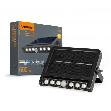LED Solar Wall Light IP54 VIDEX 600Lm 5000K with motion Sensor