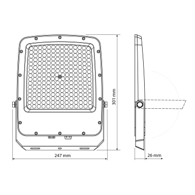 LED Floodlight VIDEX F5 150W 3000-5000-6500K 230V White (VL-F5-150CW) - photo №15