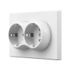 Розетка подвійна із заземленням біла матова VIDEX NOTA (VF-NT-SK2G-WH) - фото 