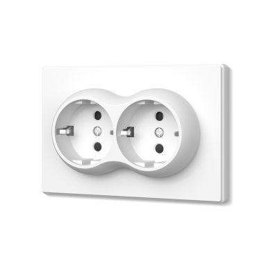 Розетка подвійна із заземленням біла матова VIDEX NOTA (VF-NT-SK2G-WH) - photo