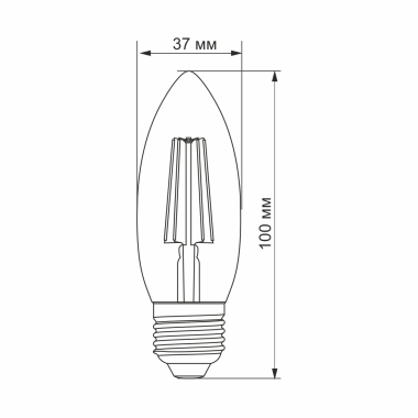 LED лампа VIDEX Filament C37F 4W E27 4100K - фото №4