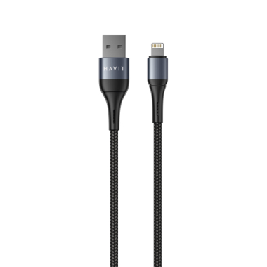 Кабель USB - Lightning HAVIT HV-CB650C 2.1A 1м Black - фото