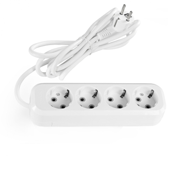 Подовжувач мережевий із заземленням 4 гнізда 3м (3x1.5мм) білий TITANUM STANDARD - фото