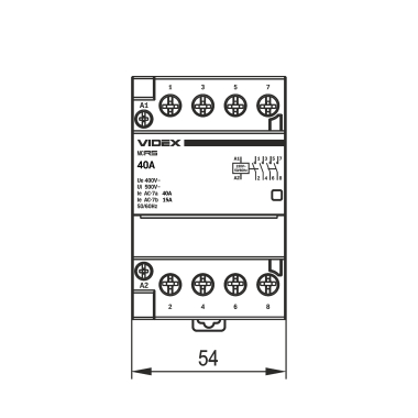 Модульний контактор 4п 40А 4НВ VF-RS-MC4O-40 VIDEX RESIST - фото №5