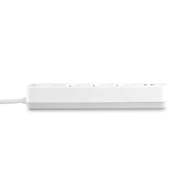 Мережевий подовжувач VIDEX ONCORD з/з 3п 3м (3x1.5мм) 2.4А 2USB+USB-C з кнопкою White - фото №6