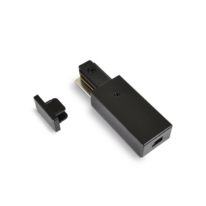 Комплект конектор 1-фазний + заглушка VIDEX чорний - фото