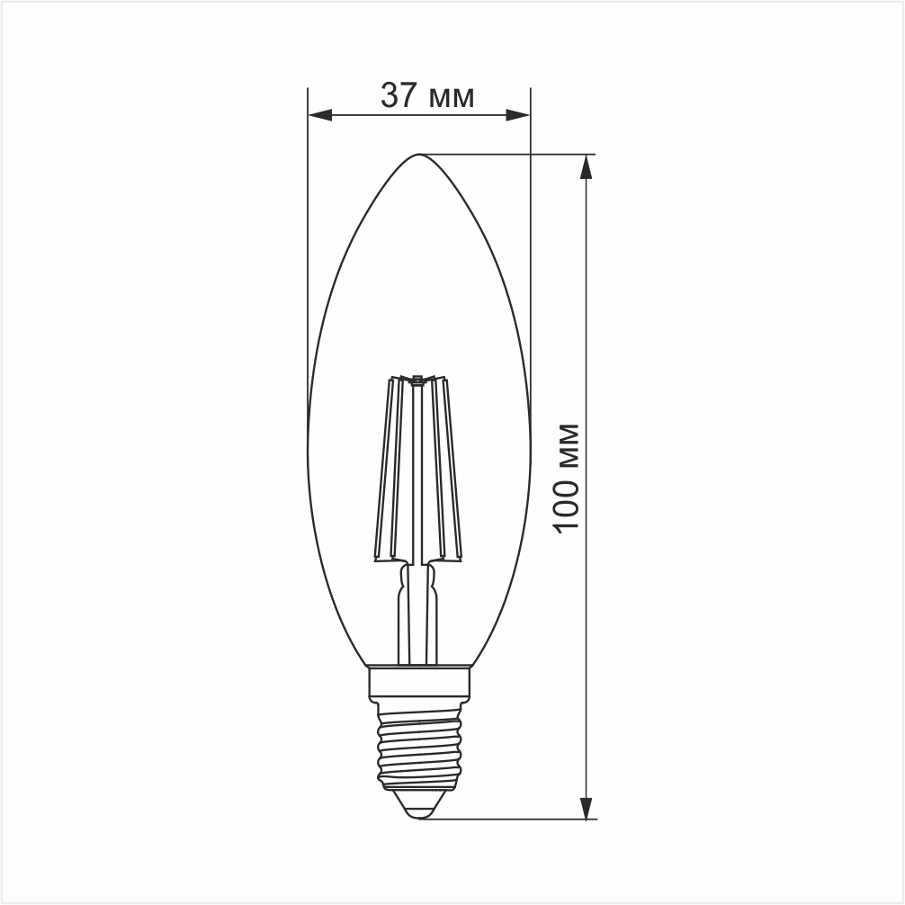 LED лампа VIDEX Filament C37FD 4W E14 4100K дімерна