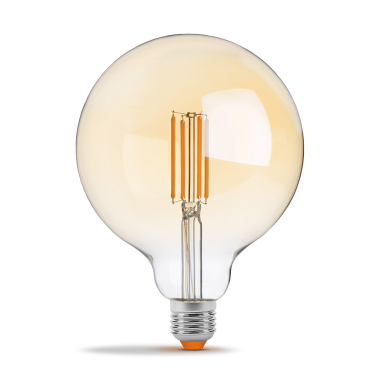 LED лампа VIDEX Filament G125FAD 7W E27 2200K дімерна бронза - фото №2