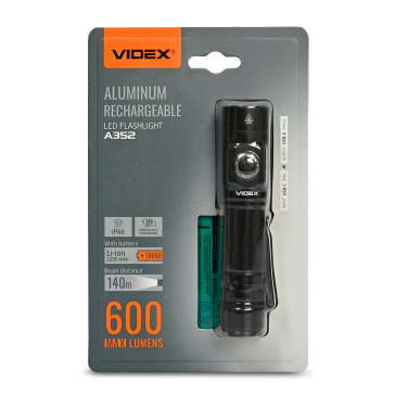 LED Portable Flashlight VIDEX VLF-A352 600Lm 5000K