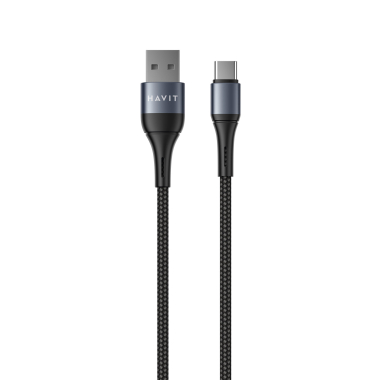 Кабель USB - USB-C HAVIT HV-CB651C 2.1A 1м Black - фото