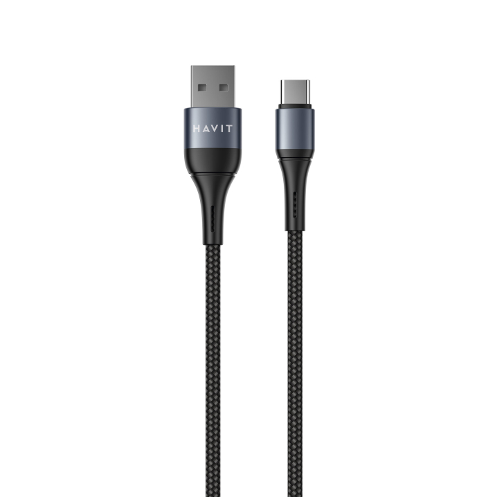 Кабель USB - USB-C HAVIT HV-CB651C 2.1A 1м Black - фото