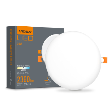 LED round frameless lamp VIDEX VLE-DLFR-244 24W 4000K 220V - photo