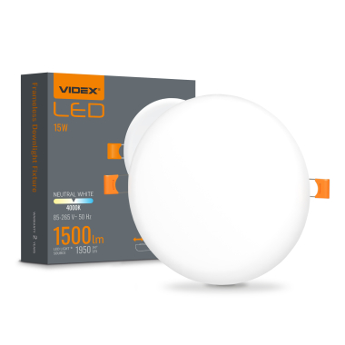 LED round frameless lamp VIDEX VLE-DLFR-154 15W 4000K 220V - photo