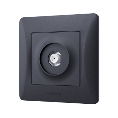 Розетка SAT одинарна супутникова чорний графіт VIDEX BINERA - фото №3