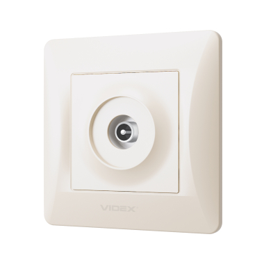 Розетка TV одинарна телевізійна кремова VIDEX BINERA - фото №3