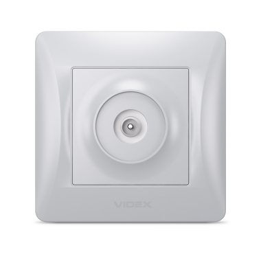 Розетка TV одинарна телевізійна срібний шовк VIDEX BINERA - фото №2