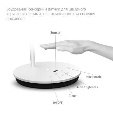 LED лампа настiльна VIDEX VL-TF15W 20W 4100K біла - фото №8