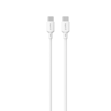 Кабель USB-C - USB-C HAVIT CBX310 PD60W 3A 2м White - фото