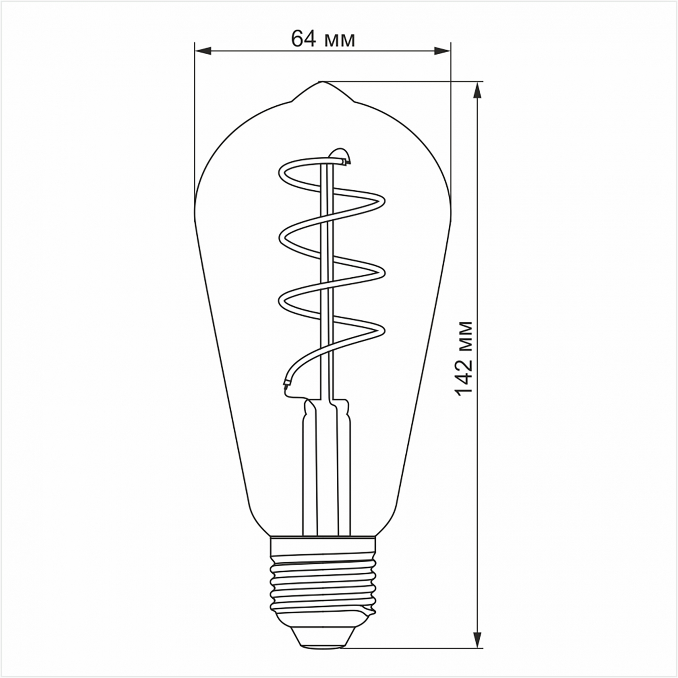 LED лампа VIDEX Filament ST64FASD 5W E27 2200K дімерна бронза