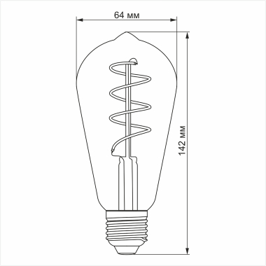 LED лампа VIDEX Filament ST64FASD 5W E27 2200K дімерна бронза - фото №5
