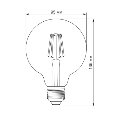 LED лампа TITANUM  Filament G95 6W E27 2200K бронза - фото №3