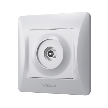 Розетка TV одинарна телевізійна срібний шовк VIDEX BINERA - фото №3