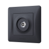 Розетка TV одинарна телевізійна чорний графіт VIDEX BINERA - фото №3
