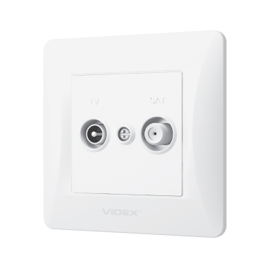 Розетка TV+SAT кінцева біла VIDEX BINERA - фото №3