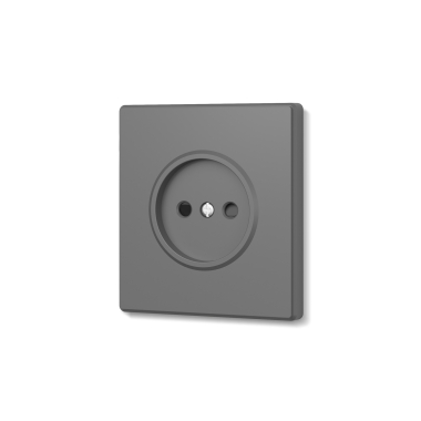 Розетка одинарна без заземлення сірий графіт VIDEX NOTA (VF-NT-SK1-GR) - фото