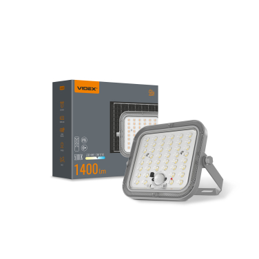 LED Solar Floodlight with motion sensor VIDEX VL-FSO4-205-S 1400Lm 5000K