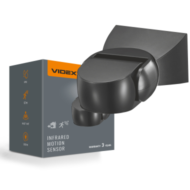 Датчик руху та освітленості VIDEX VL-SPW15B 220V 1200W IP65 інфрачервоний чорний - photo
