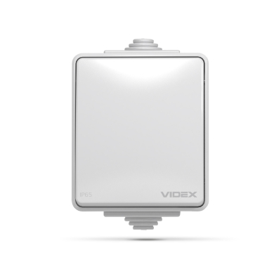 IP65 Вимикач зовнішній одноклавішний сірий VIDEX BINERA - фото №2