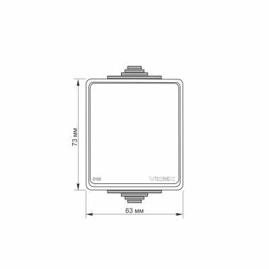 IP65 Вимикач зовнішній одноклавішний сірий VIDEX BINERA - фото №4
