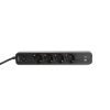 Мережевий подовжувач VIDEX ONCORD з/з 4п 3м (3x1.5мм) 3.4А USB-A+USB-C PD20W з кнопкою Black