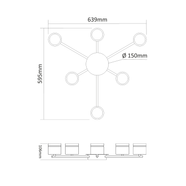 Ceiling Spotlight Luminaire VIDEX for 6xGX53 lamp VL-SPF21B-WP White - photo №3