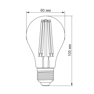 LED лампа TITANUM  Filament A60 7W E27 4100K - фото №3