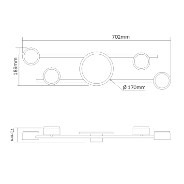 Ceiling Spotlight Luminaire VIDEX for 4xGX53 lamp VL-SPF21B-BB Black - photo №5