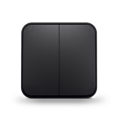 IP20 Вимикач зовнішній двоклавішний чорний графіт VIDEX BINERA - фото №2