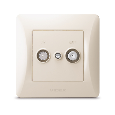 Розетка TV+SAT кінцева кремова VIDEX BINERA - фото №2