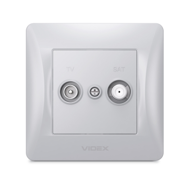 Розетка TV+SAT кінцева срібний шовк VIDEX BINERA - фото №2